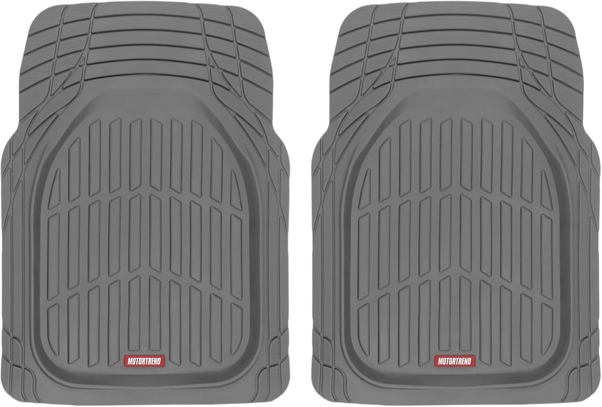Motor Trend FlexTough Floor Mats for Cars, Black Deep Dish All-Weather Car Mats, Waterproof Trim-to Fit Automotive Floor Mats for Cars Trucks SUV, Universal Floor Liner Car Accessories
