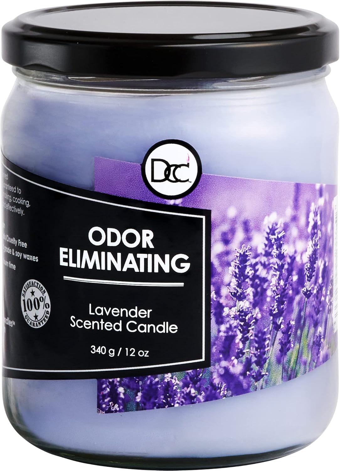 Vanilla Bean Odor Eliminating Highly Fragranced Candle - Eliminates 95% of Pet, Smoke, Food, and Other Smells Quickly - Up to 80 Hour Burn time - 12 Ounce Premium Soy Blend