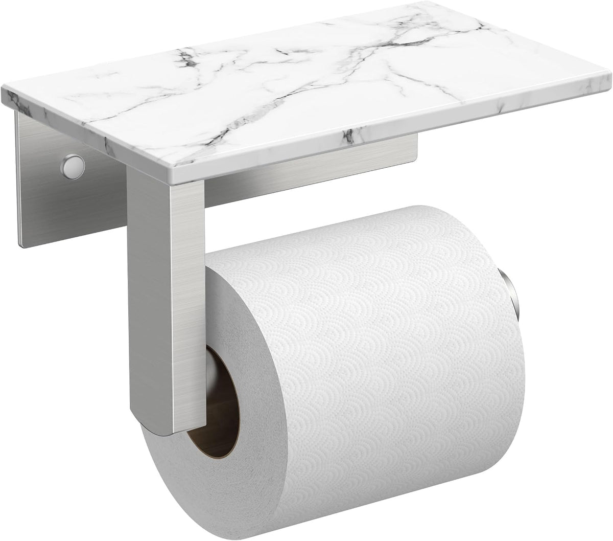 FORIOUS Toilet Paper Holder with Shelf, Adhesive or Screw, Commercial