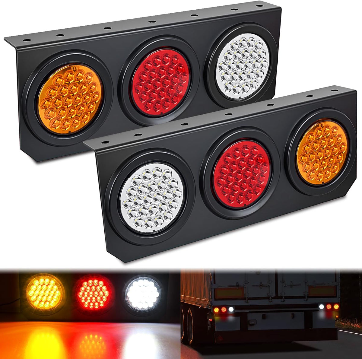 Nilight 6" Oval LED Trailer Tail Lights,Red, 2 Pack, Grommets Mount