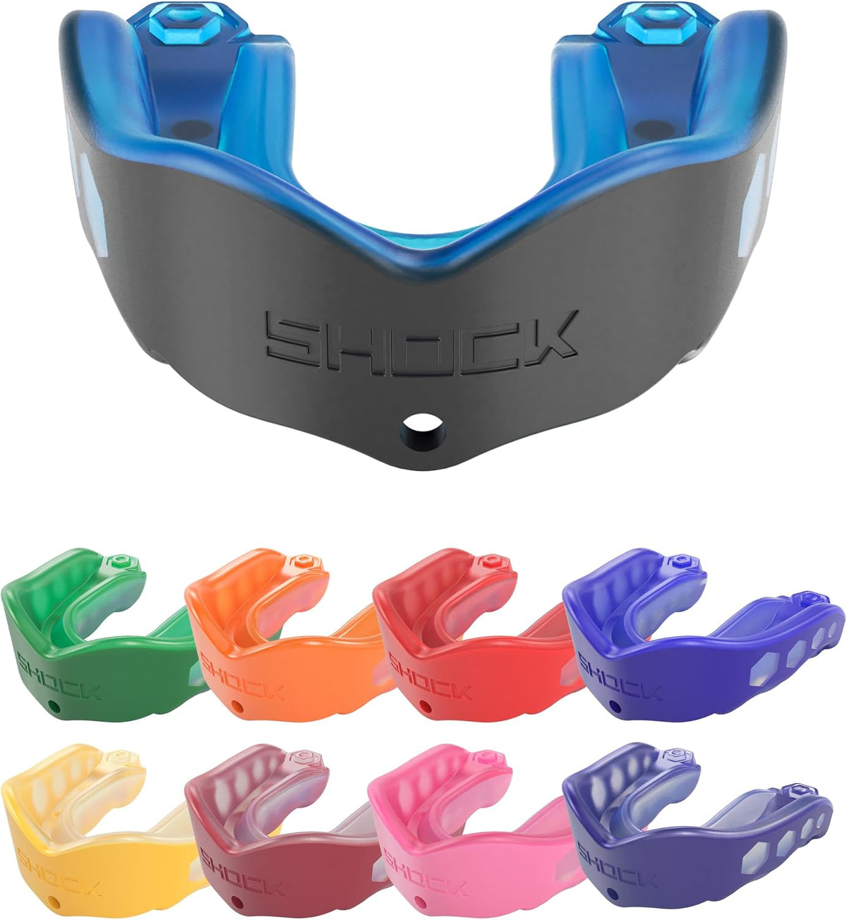 Shock Doctor Mouth Guard Sports, Hockey, Lacrosse, Baseball, Wrestling Moutguard, Gel Max Heavy Duty Protection & Custom Fit, Football Mouth Guard with Strap, Adult & Youth Mouthguard