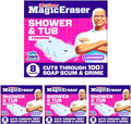 Mr. Clean Magic Eraser Sponge, Bathroom, Shower, Tub Cleaner, Soap Scum Remover, Bathroom Cleaning Supplies, Dawn Cleaning Power with Lavender Scent, Shower & Tub, 8ct