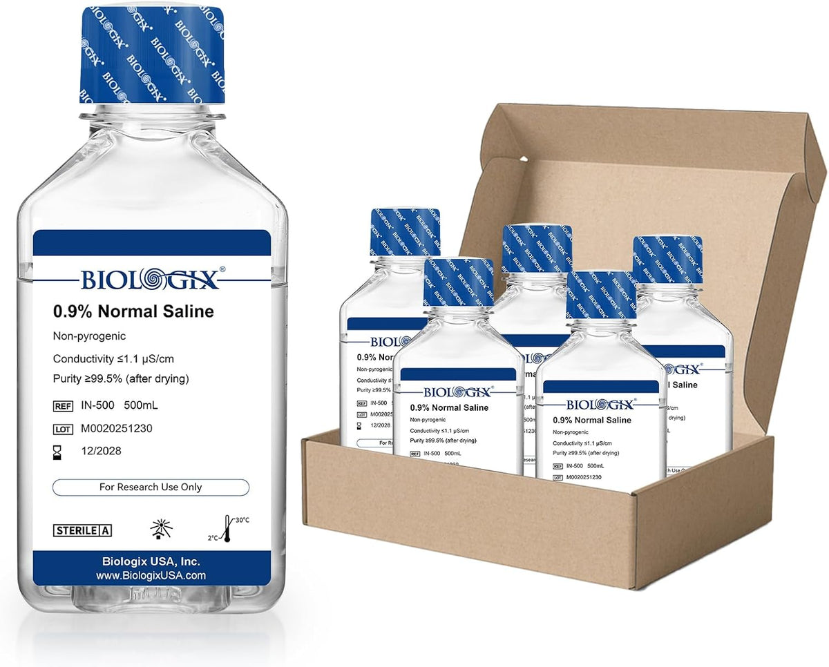 0.9% Normal Saline Solution, Sterile Sodium Chloride, 500mL