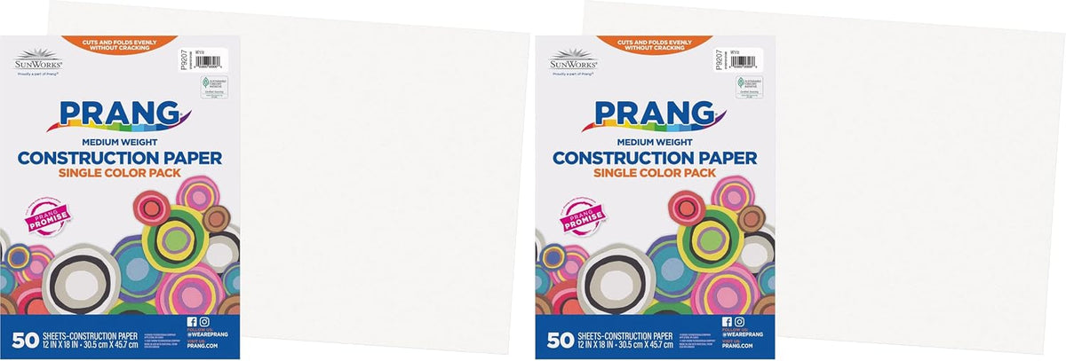 Prang (Formerly SunWorks) Construction Paper, 10 Assorted Colors, 12" x 18", 50 Sheets