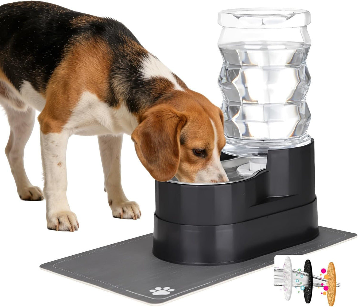 RIZZARI 8L Elevated Dog Water Dispenser: Large Dogs Senior Pets Filtered | Comfortable Drinking Position / Anti Splash Base / Stainless Steel Bowl / Easy Cleaning / Dishwasher Safe/Multi Pet Homes