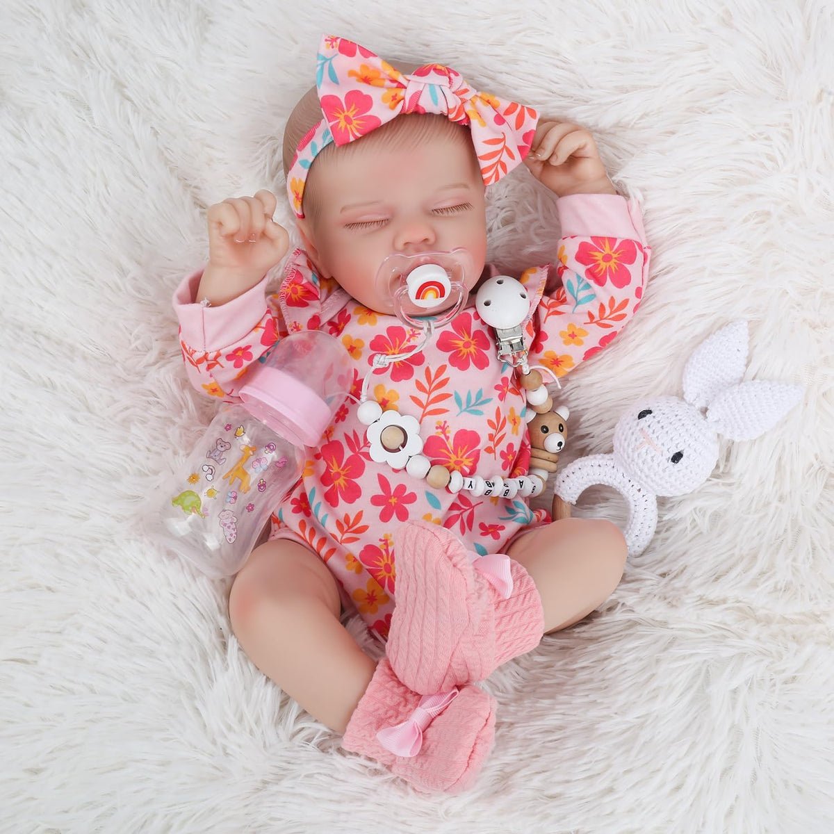 WOOROY Realistic Reborn Baby Dolls Aria, 18-Inch Real Life Newborn Girl