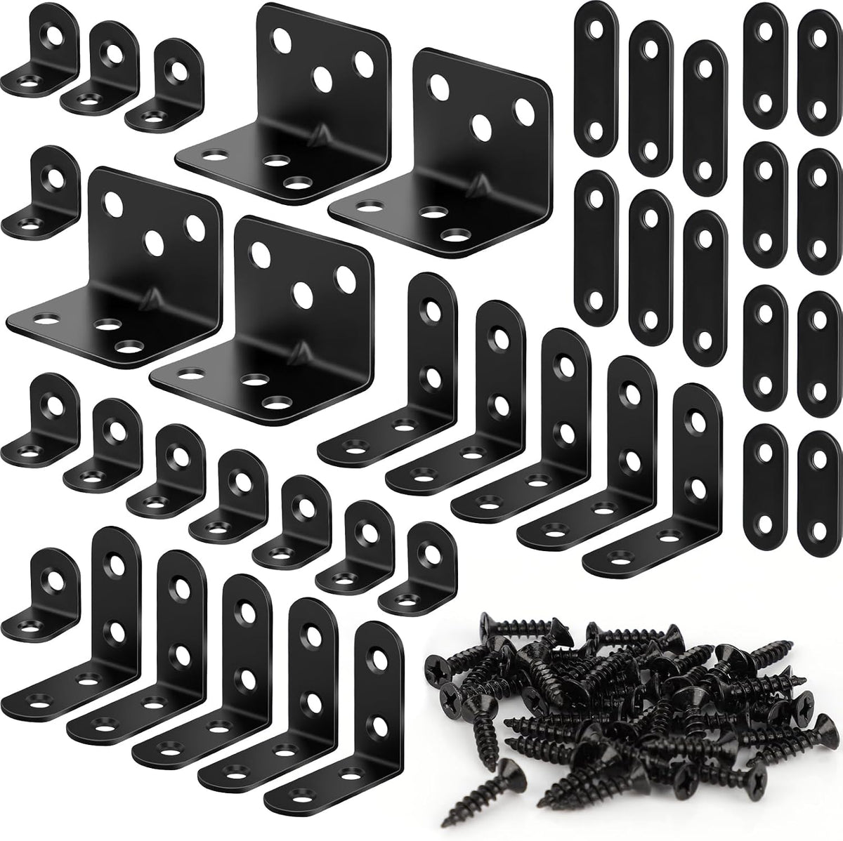 26 Pack L Bracket Corner Brace Kit, 3 Sizes Stainless Steel Corner Bracket