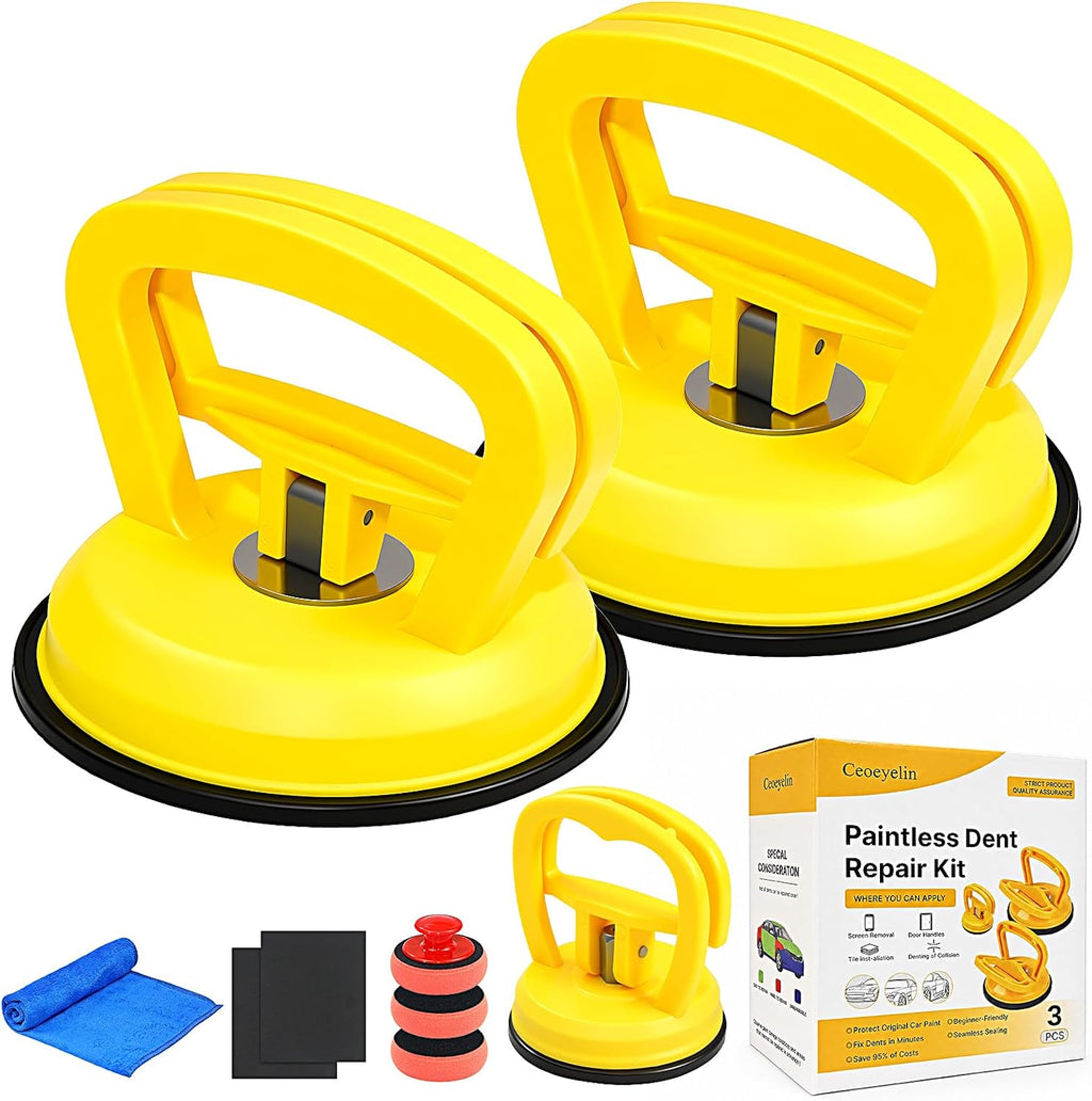 9 Pack Powerful Car Dent Puller Kit, Multi-Function Suction Cup Dent Remover Tool for Auto Body, Screen, Tiles Lifting & Objects Moving