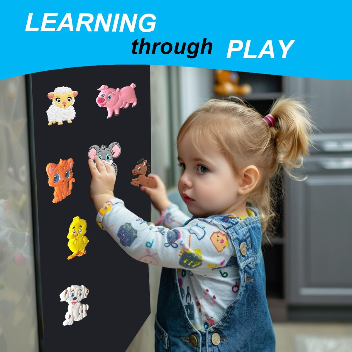 Refrigerator Magnets for Toddlers Farm Animals - Big Rubber Toddler Fridge Magnets for Kids - Learning Preschool Baby Magnet for Refrigerator and Whiteboard - Cute Kid Magnetic Animal Toys Gifts