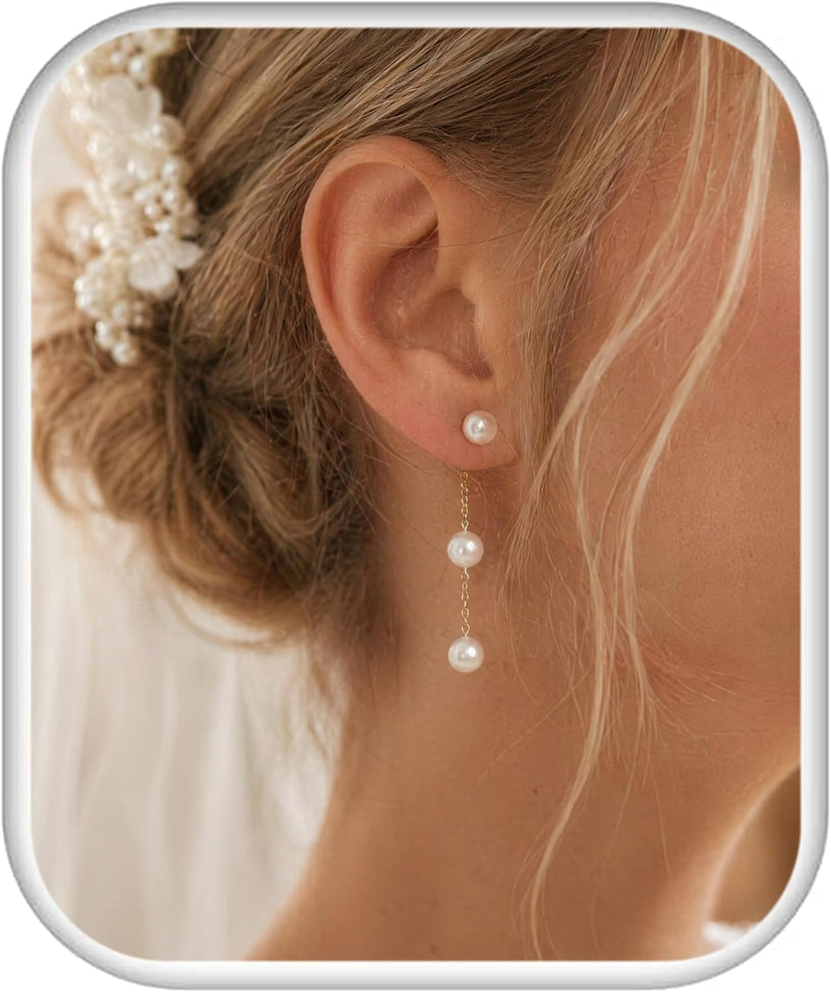 Trinckle Pearl Earrings for Women Drop Jewelry Bride Wedding Accessories