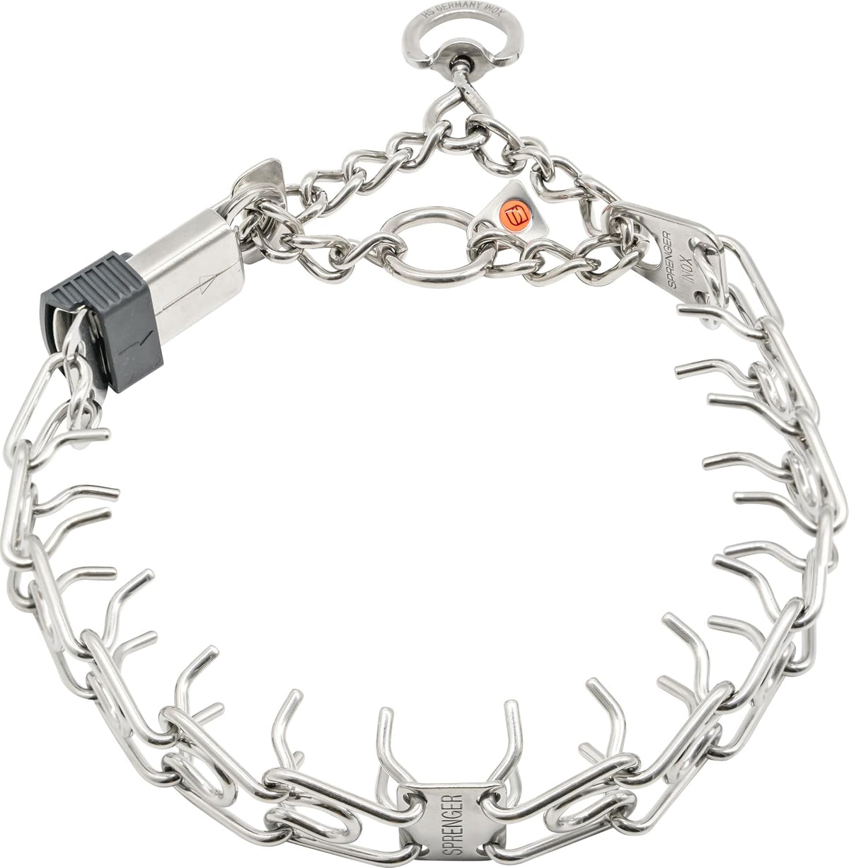 Herm SPRENGER Ultra-Plus Prong Dog Training Collar, 3.0 mm x 18" Neck Size, 3.0 mm x 22" Chain Length, Steel Chrome Plated Dog Prong Collar, Pinch Collar for Dogs, Dog Correction Collar