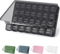 Lifewit Monthly Pill Organizer Once a Day, 28 Day Pill Box, Black, 28 Grids