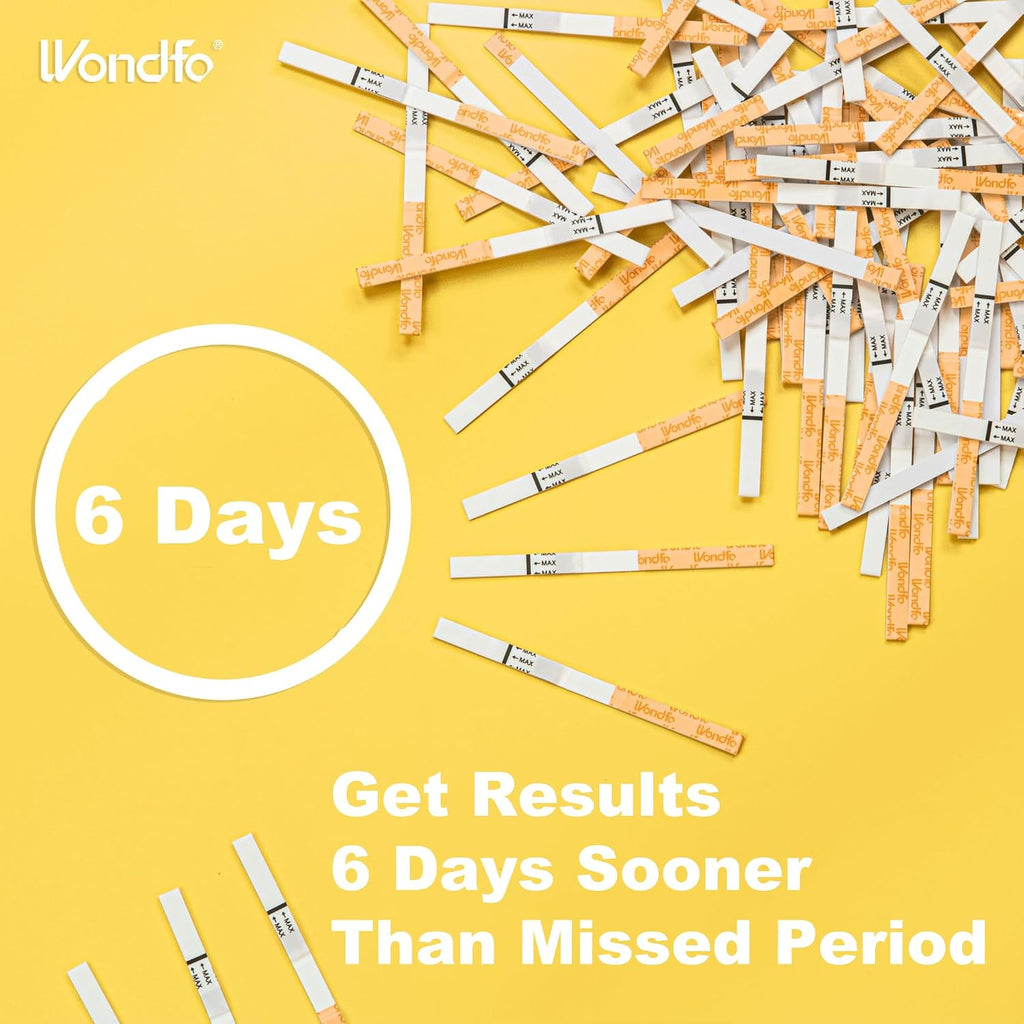 Wondfo Early Result Pregnancy Test Strips - Get Results 6 Days Sooner Than Missed Period-Sensitive and high-Accuracy HCG Testing Kit at 10 MIU/ml Cut-Off -[25 Packs]