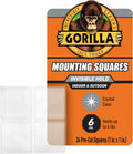 GORILLA Invisible Hold Double Sided Tape, 24 Pre-Cut 1" Mounting Squares