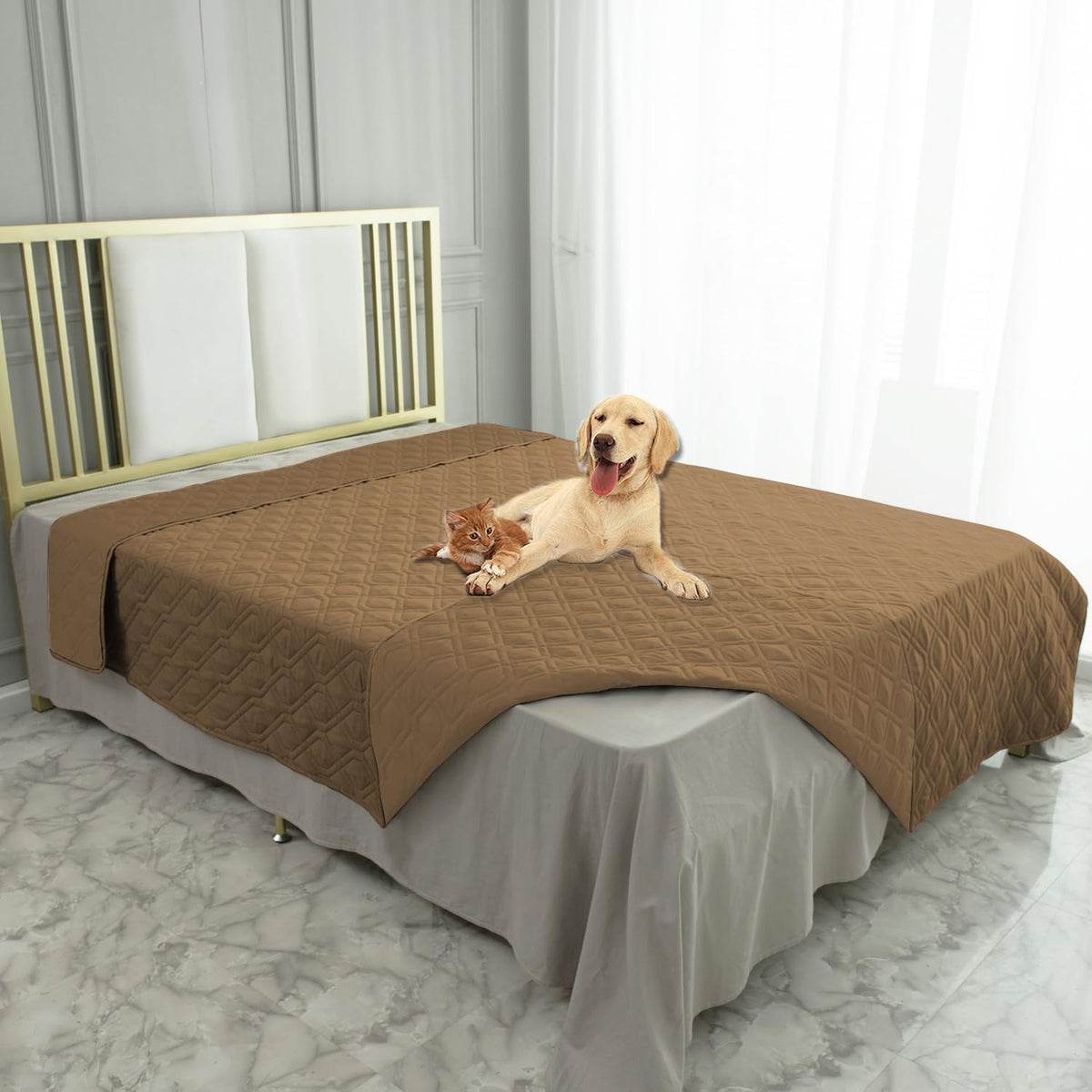 Ameritex Waterproof Dog Bed Blankets Cover for Bed Couch Sofa Reversible