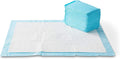 Amazon Basics X-Large Heavy Duty Absorbent Puppy Potty Pads, Leak-Proof, Quick-Dry, Super Absorbent Gel Technology for Dog Training, 28 x 34 Inches, Blue & White, Pack of 50