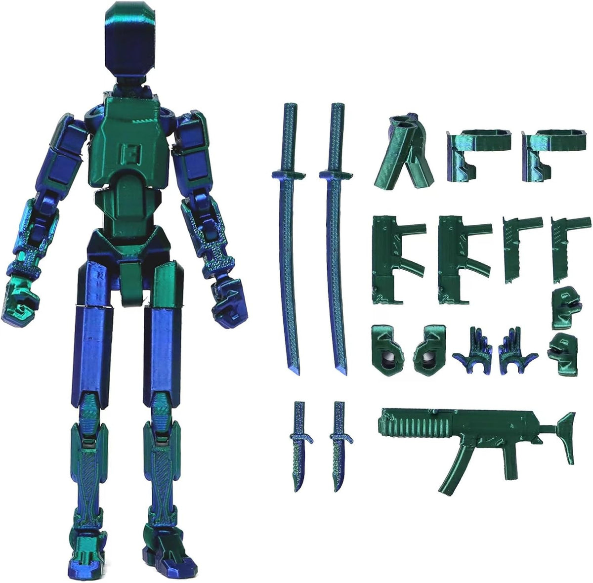 FoxVilla Titan 13 3D Printed Action Figure, Assembled Dummy 13 (Golden)