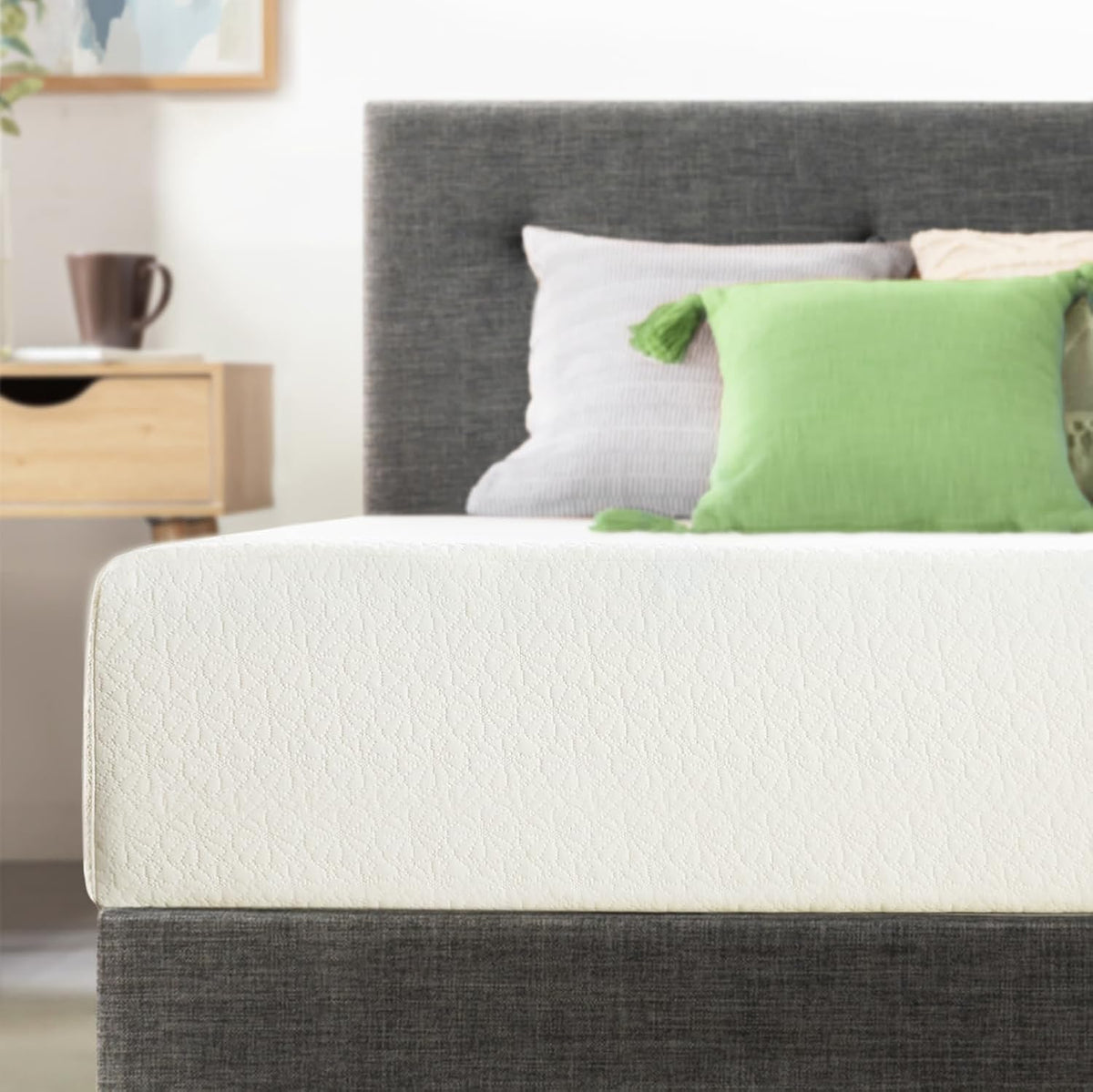 Best Price Mattress 6 inch Twin Mattress Bed-In-A-Box, Green Tea Memory Foam, White