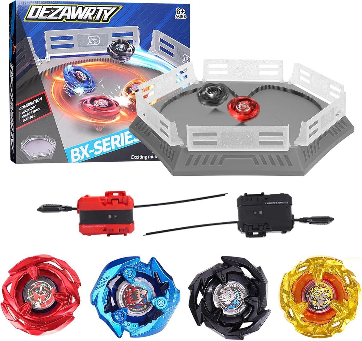 X Set: Include 12 Right-Spin Tops, 3 Launchers & 1 Grip, Battle Toy Ages 6+
