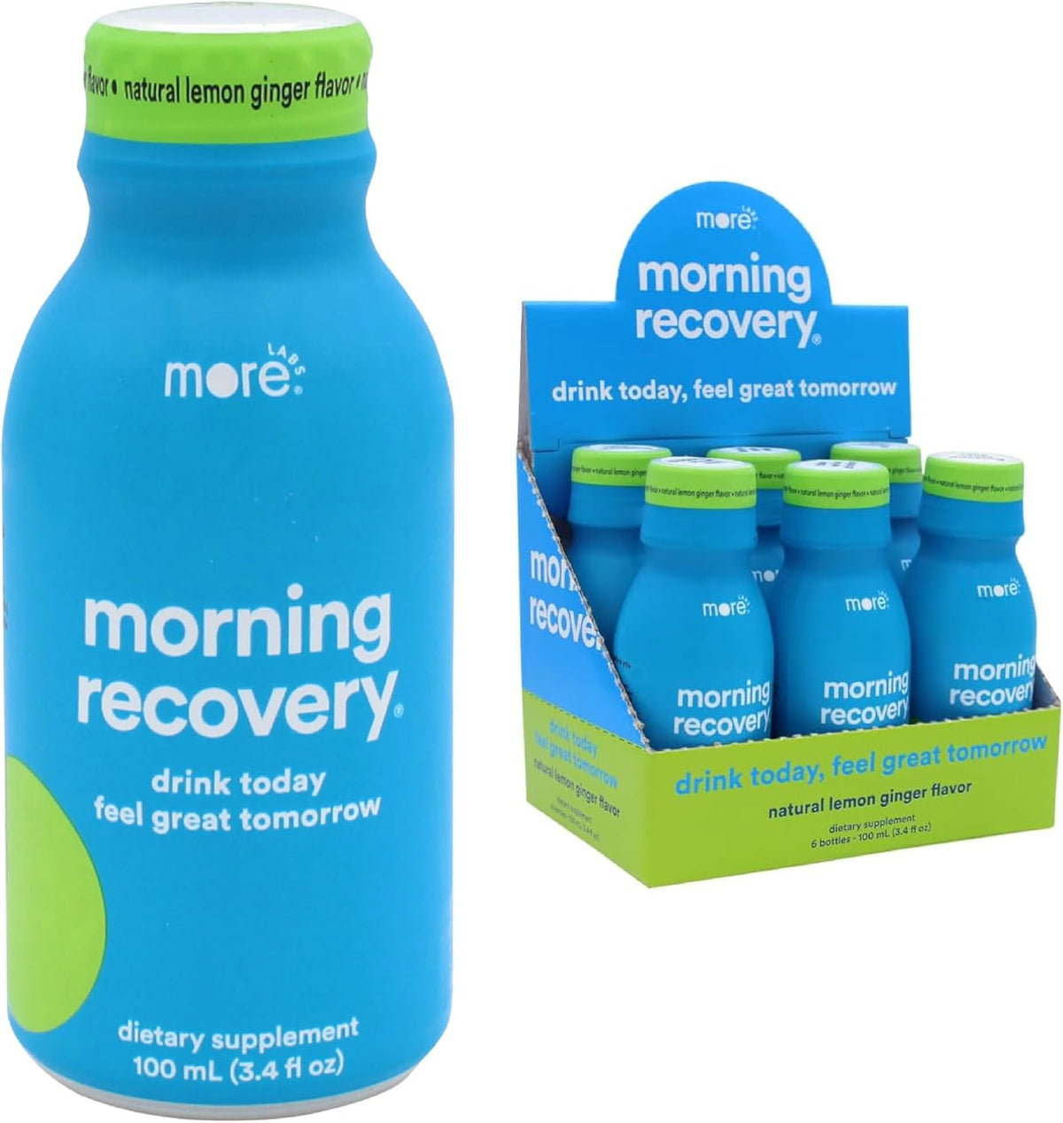 Morning Recovery DHM Electrolyte, Milk Thistle Drink Proprietary Formulation to Hydrate While Drinking, Non GMO, Vegan, Gluten-Free, Sugar-Free Lemon, Pack of 6