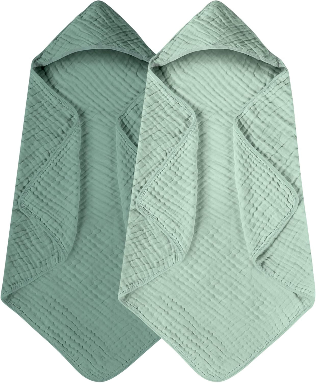 Yoofoss Hooded Baby Bath Towels 2 Pack 100% Muslin Organic Cotton with Hood