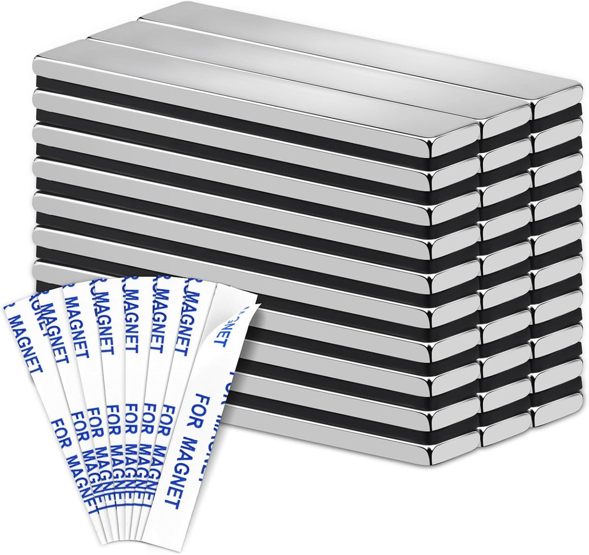 MIKEDE Strong Neodymium Magnets with Adhensive Backing 60x10x3 mm, 5 Pcs