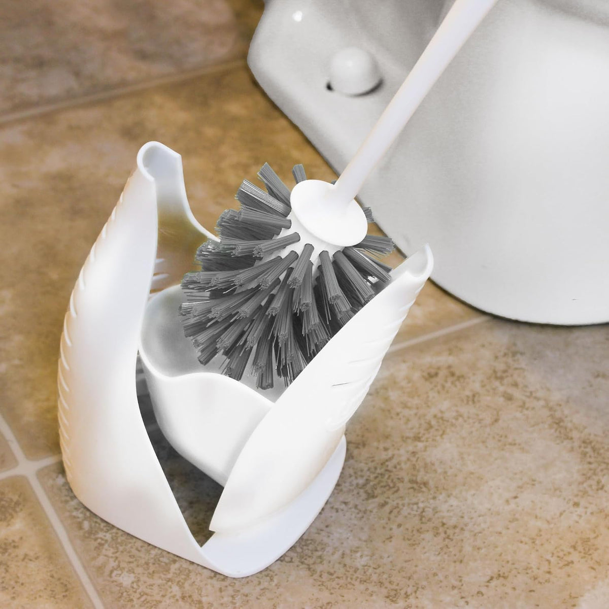 Libman Designer Bowl Brush and Caddy, Hygenic with Drying Slits, 2 Pack