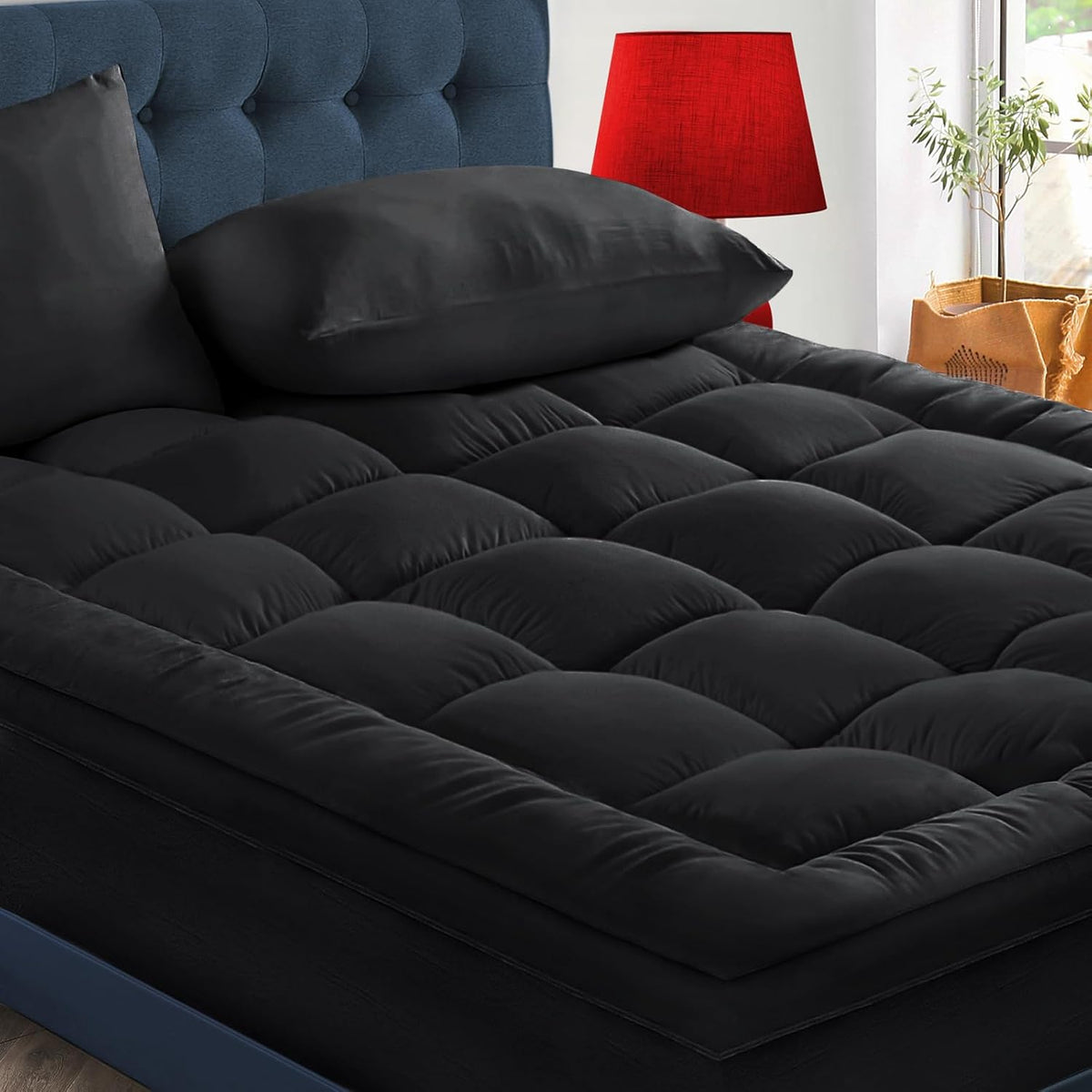 CYMULA Twin XL Mattress Topper - Soft Cooling Mattress Pad for College Dorm Room Essentials - Extra Thick Long Protector Cover for Back Pain, Single Bed Topper Pillow Top with 8''-21'' Deep Pocket