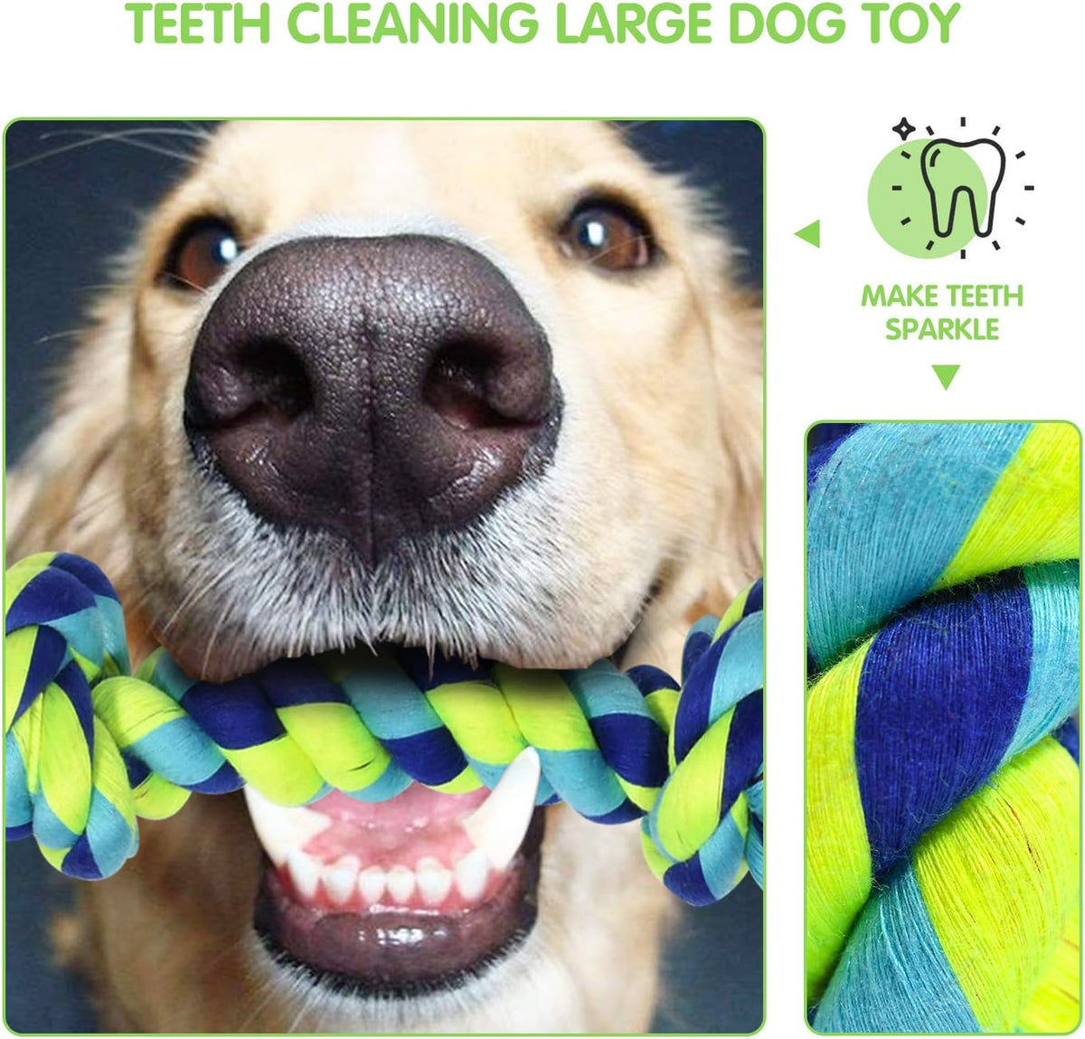 SHARLOVY Large Tough Chew Toys for Aggressive Chewers, 9 Pack Dog Rope Toys | Heavy Duty 5 Knots Indestructible Rope Toys for Large Breed, Cotton Puppy Teething Chew Toys,Tug of War Toy for Medium Dogs