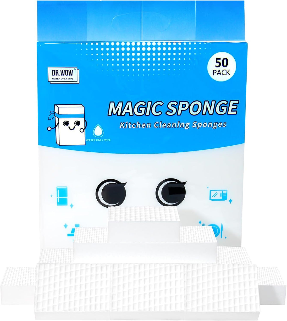 Extra-Thick Melamine Sponge Erasers, 50 Count, 3.94 x 2.76 x 1.18 in