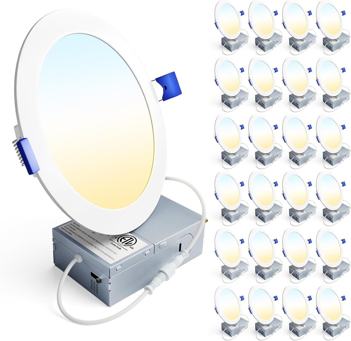 Ensenior 24 Pack 6 Inch LED Recessed Ceiling Light, 5CCT, 1200LM 12W 120V