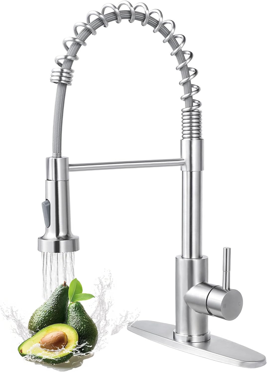 VAPSINT Kitchen Faucet with Pull Down Sprayer, Brushed Nickel