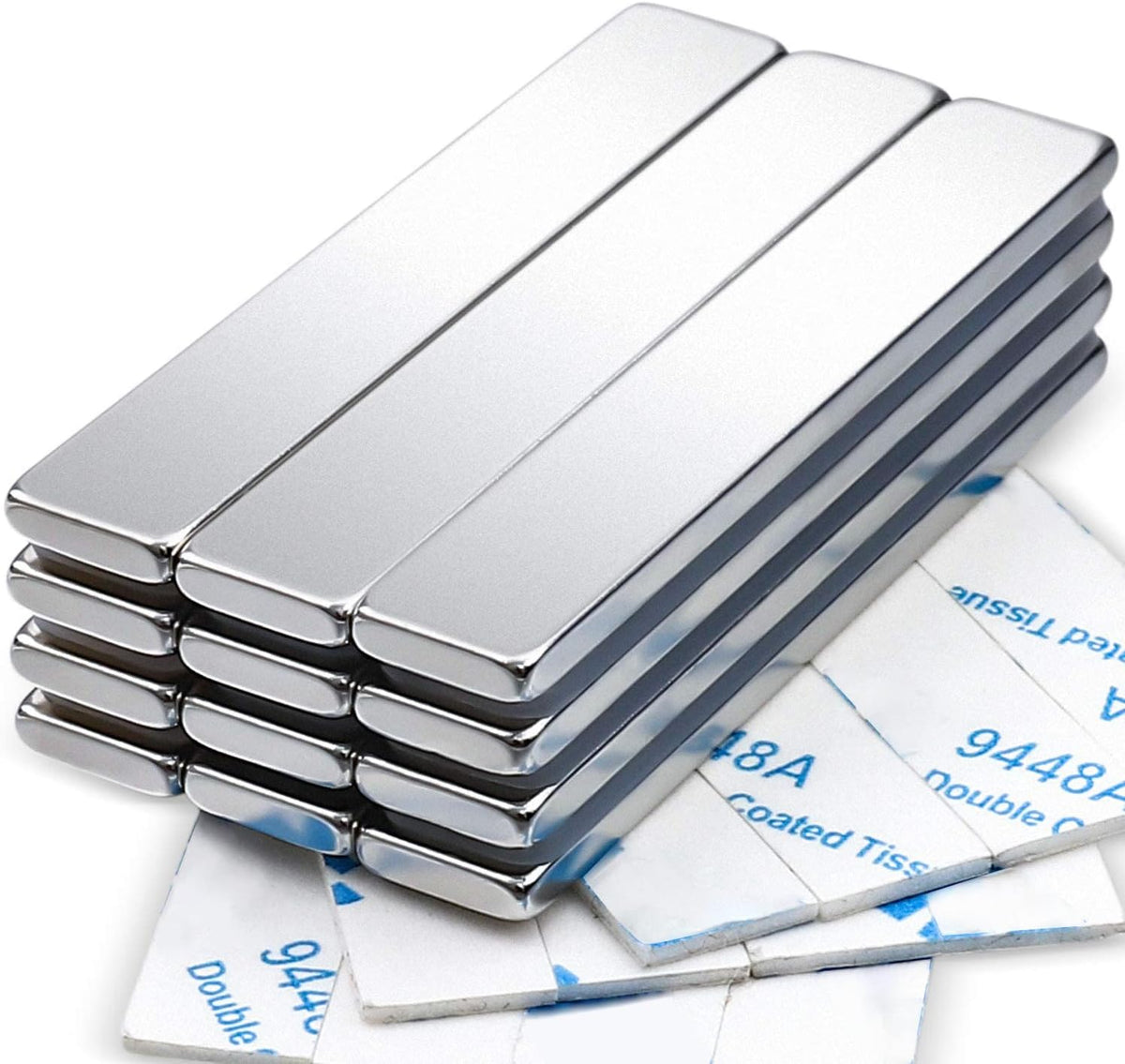 MIKEDE Strong Neodymium Magnets with Adhensive Backing 60x10x3 mm, 5 Pcs
