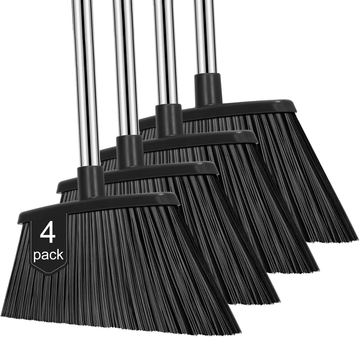 Heavy Duty Broom, 55 Inch Long Handle Outdoor Large Angle Brooms, Commercial Broom for Sweeping Indoor, for Home Garage Kitchen Office Courtyard Lobby Patio Lawn Concrete