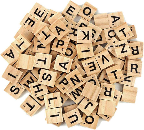 TMEEIHNSS 100Pcs Wooden Alphabet Tiles Scrabble Replacement Letters for Board Games, Wedding Frame and Wall Art (100)