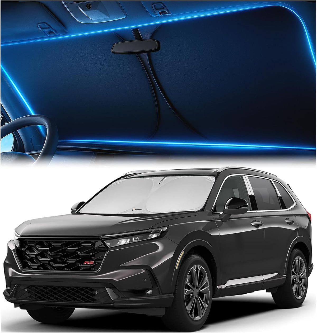 Magnelex Windshield Sun Shade for GMC Sierra 1500 2500 3500 (SLT AT4 Denali) 2019-2026, Foldable Car Window Sunshade, Heat & UV Visor Cover, Reflective Front Shades Accessories