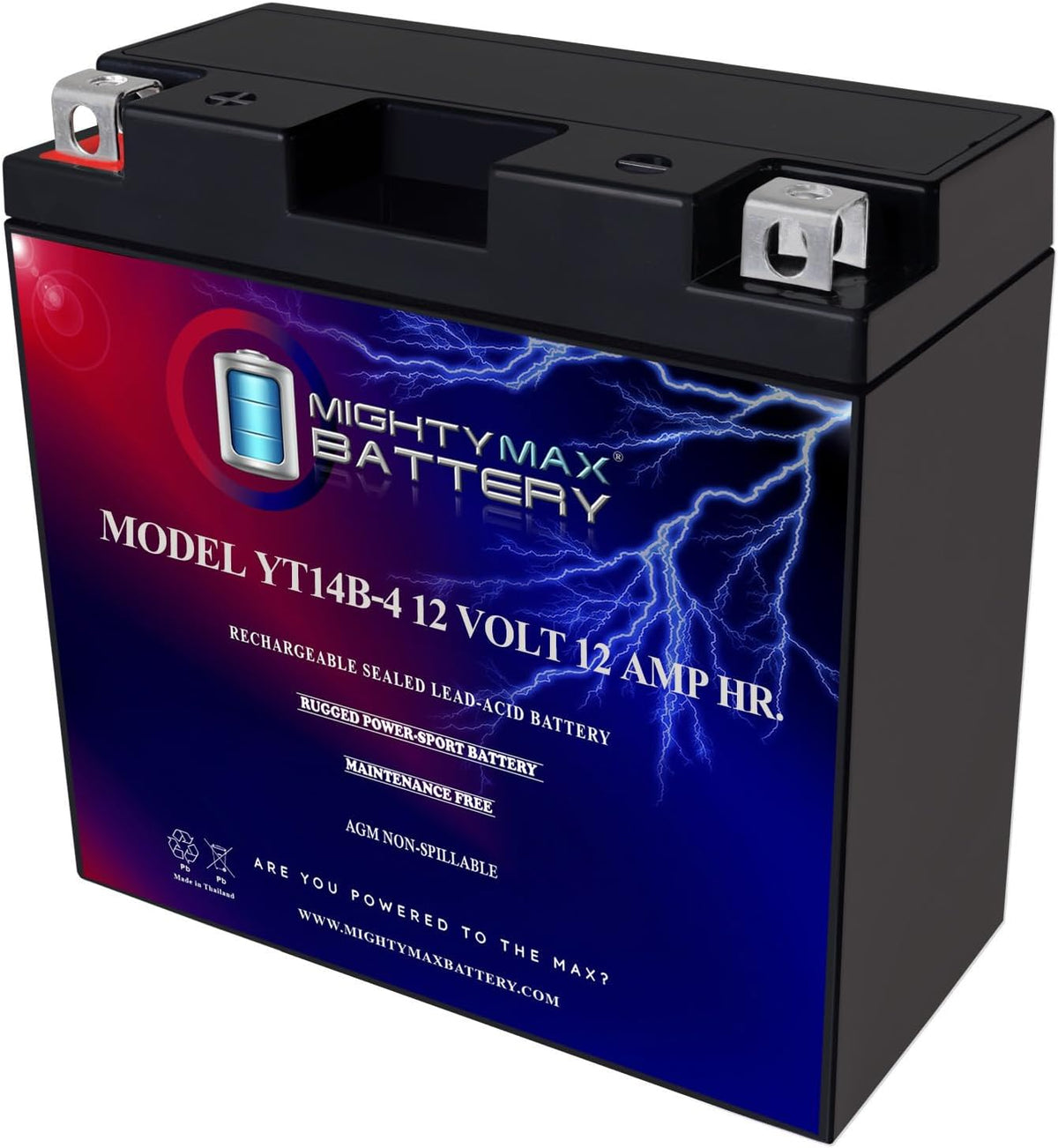 Mighty Max Battery YTZ14S -12 Volt 11.2 AH, 230 CCA, Rechargeable Maintenance Free SLA AGM Motorcycle Battery
