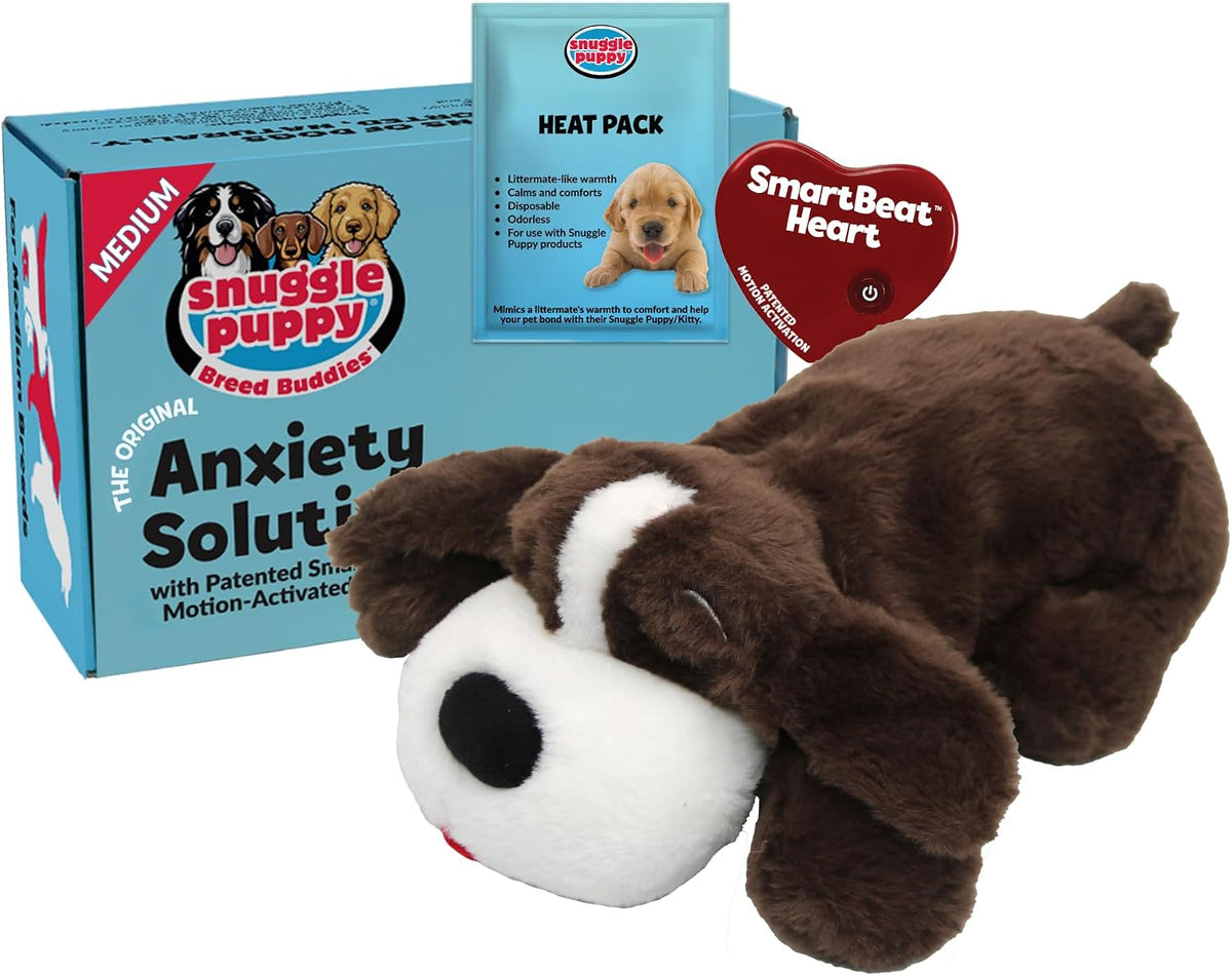 Snuggle Puppy Heartbeat Toy, Calming Comfort, Medium Breeds - Biscuit | Calming heartbeat toy, crate training comfort, heat pack, new puppy essentials, first nights, sleep, medium breeds 25-70 lbs