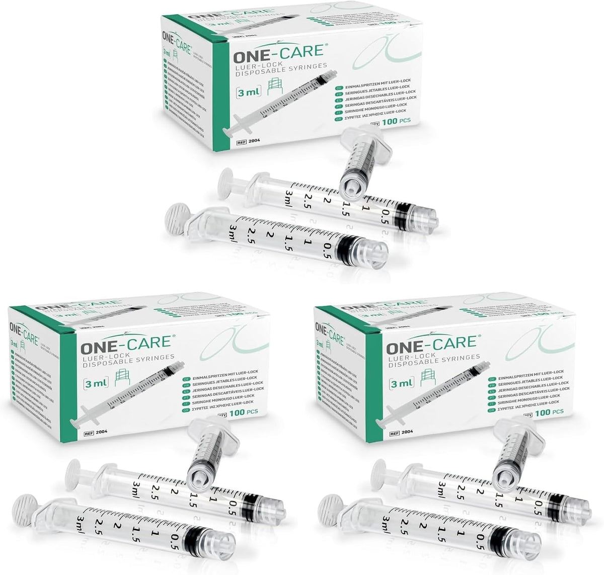 ONE-CARE Luer-Lock Syringe, 1 mL, 100 Count, Blister-Packed