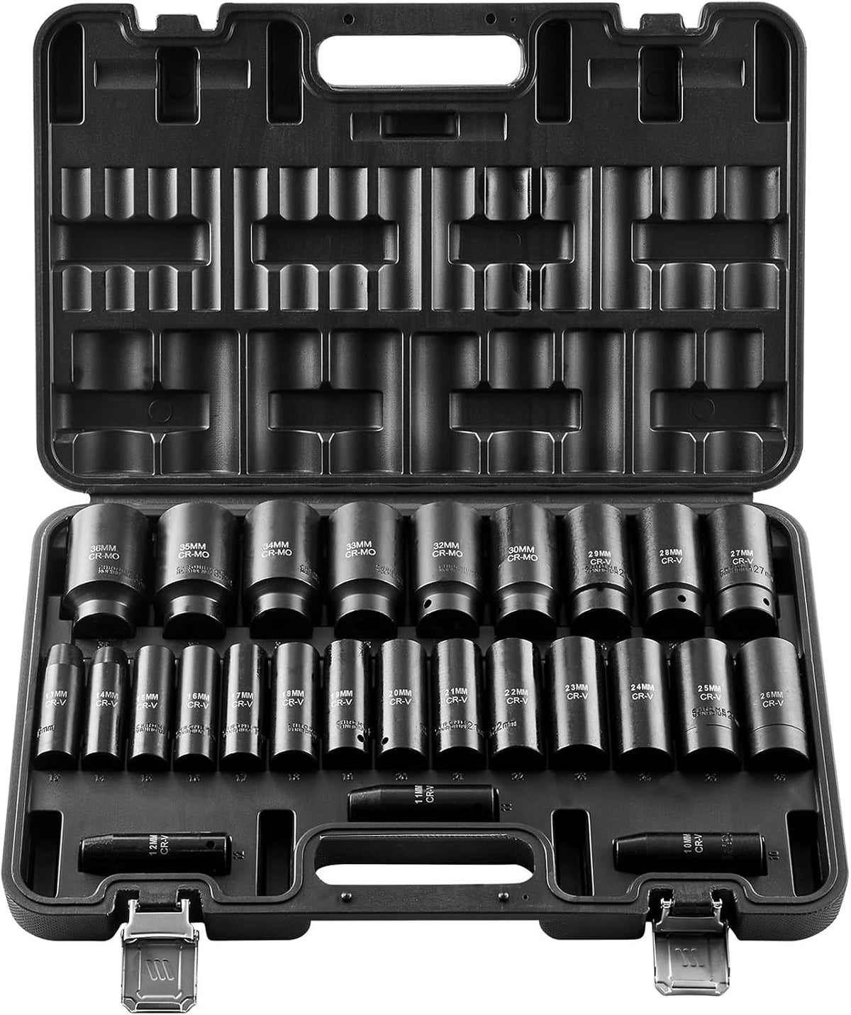 VEVOR 3/8" Drive Impact Socket Set, 50-Piece, Deep & Shallow Kit