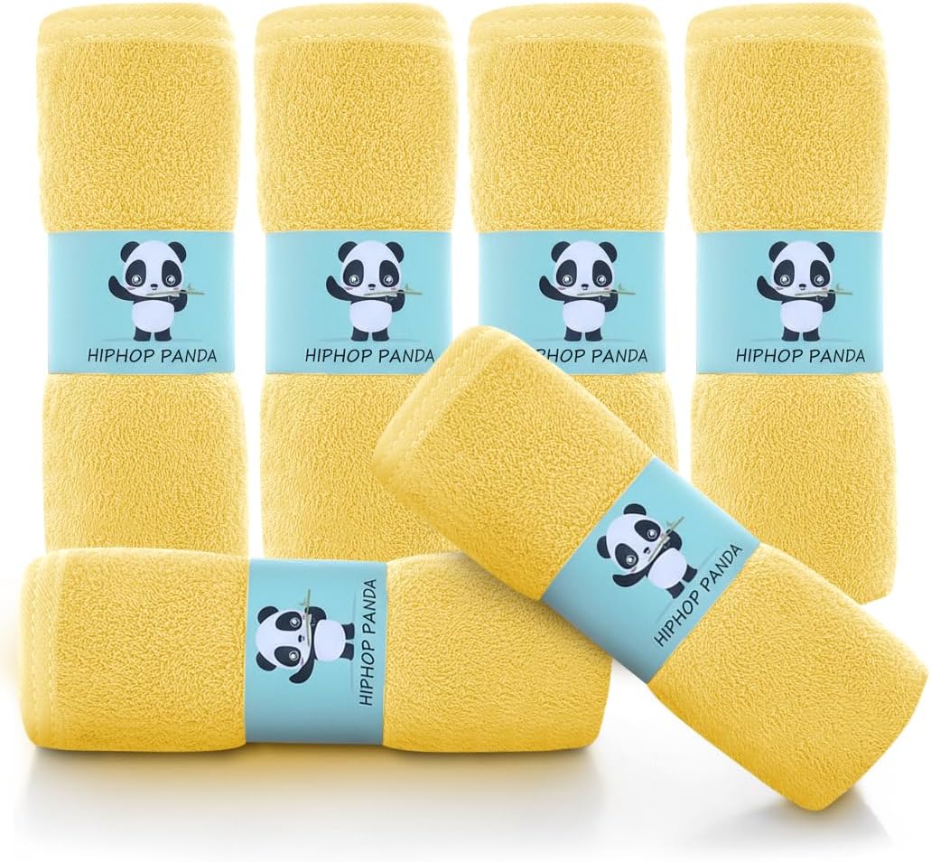 HIPHOP PANDA Ultra Soft Baby Washcloths, 2-Layer Absorbent Wash Cloths