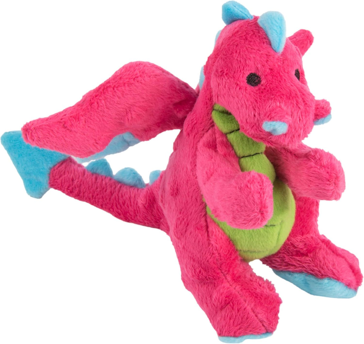 goDog Bubble Plush Dragons Squeaky Dog Toy, Chew Guard Technology - Coral, Large