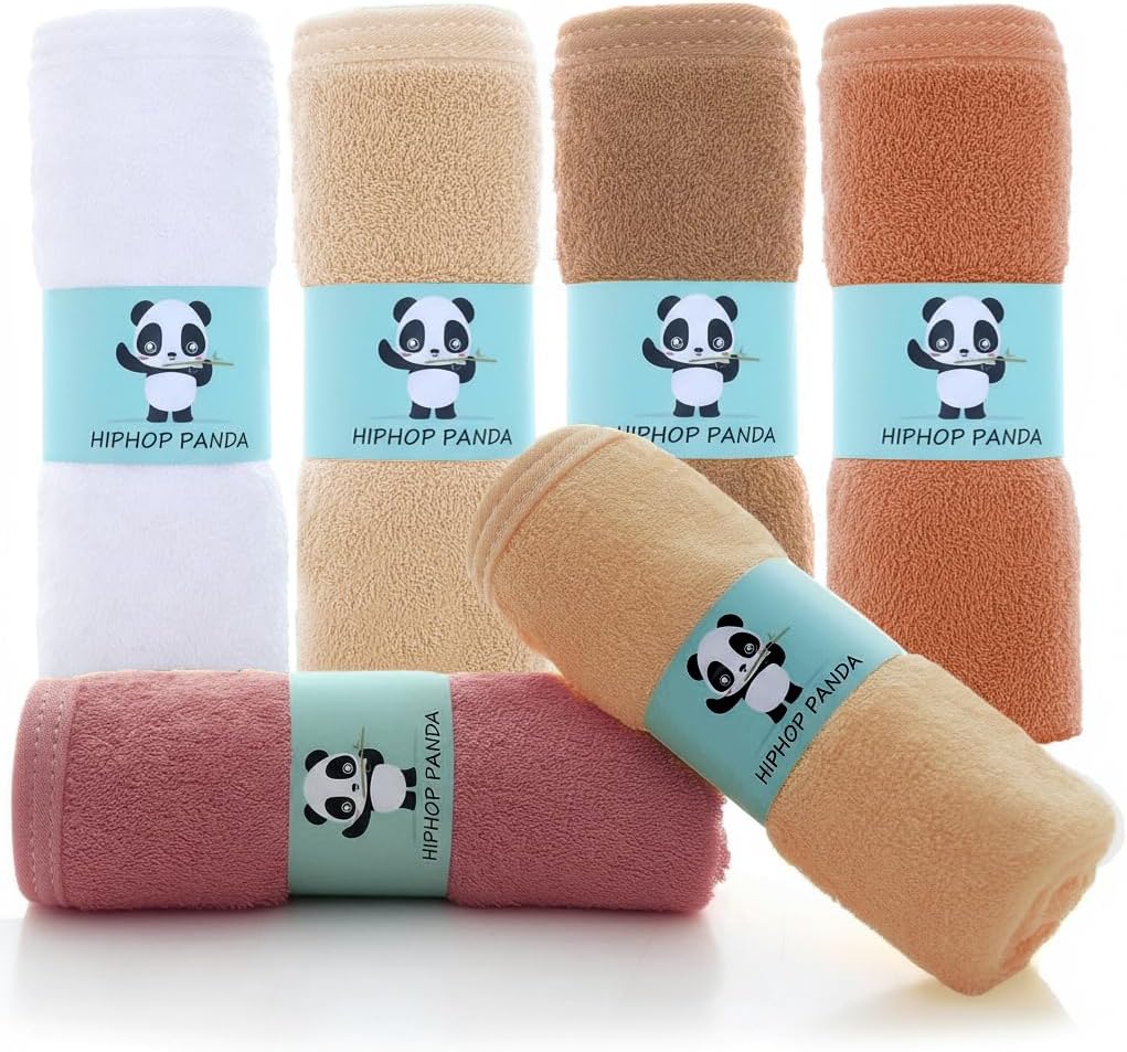 HIPHOP PANDA Ultra Soft Baby Washcloths, 2-Layer Absorbent Wash Cloths