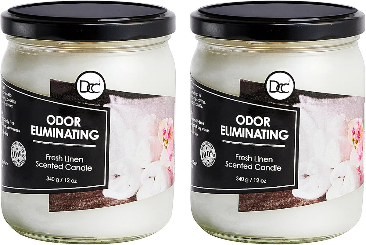 Vanilla Bean Odor Eliminating Highly Fragranced Candle - Eliminates 95% of Pet, Smoke, Food, and Other Smells Quickly - Up to 80 Hour Burn time - 12 Ounce Premium Soy Blend
