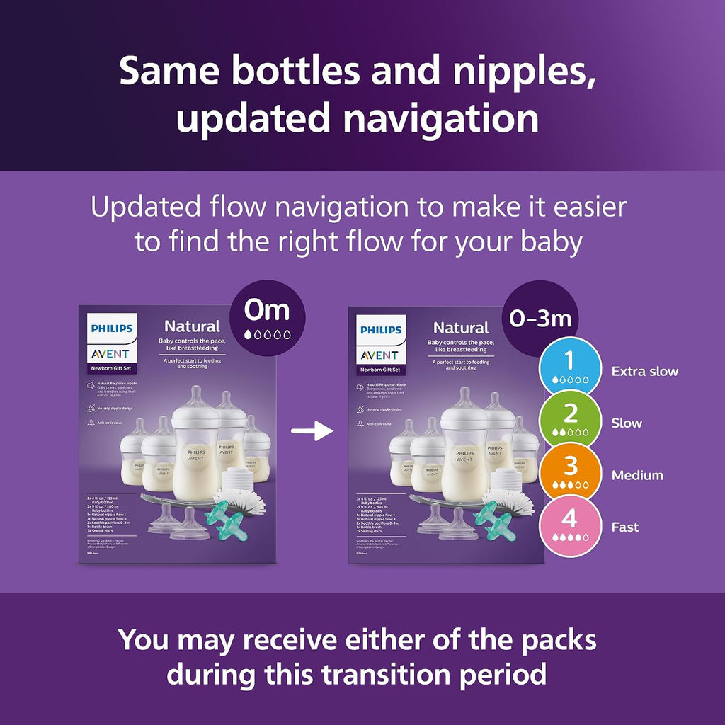 Philips Avent Natural Response Baby Gift Set - 5 Bottles, Soothie Pacifiers