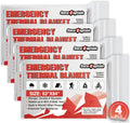 SecuCaptain Survival Emergency Thermal Blankets: Extra Large 84” x63” 4/10/25/30/50/75/100 PCS Space Mylar Blanket Kit for Outdoor Cold Winter Camping Hiking Car Bug Out Bag or First Aid