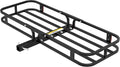 MaxxHaul 70107 53" x 19-1/2" Hitch Cargo Carrier - Trailer Mount Steel With High Side Rails For RV's, Trucks, SUV's, Vans, Cars 2" Receiver 500-lb Load Capacity , Black