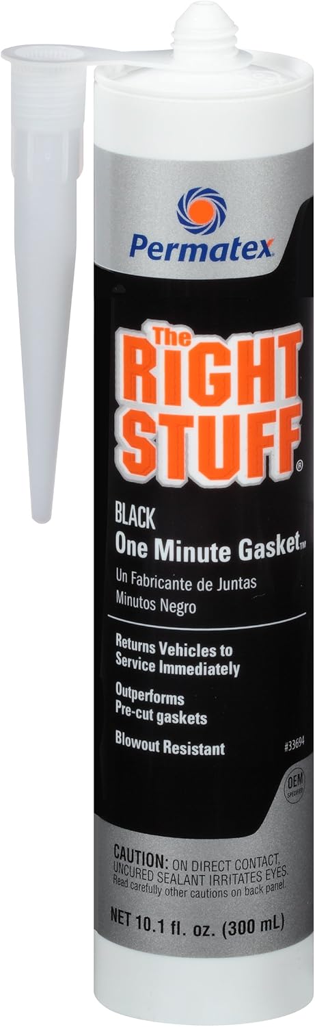 Permatex 82180 Ultra Black Maximum Oil Resistance RTV Silicone Gasket Maker, Sensor Safe and Non-Corrosive, for High Flex and Oil Resistant Applications 3 oz