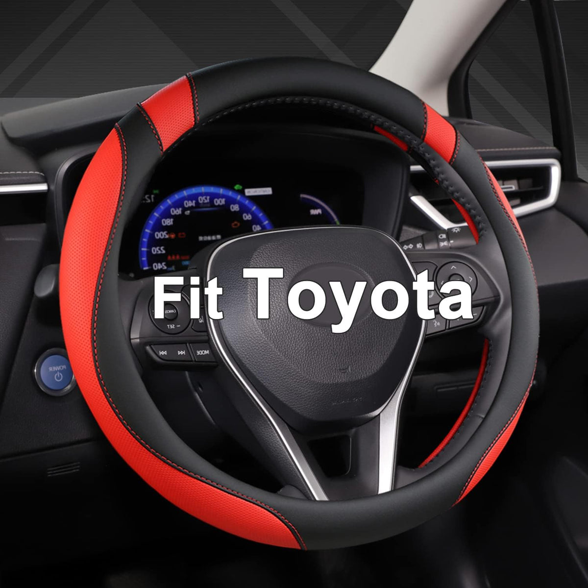 West Llama Customized Auto Car Steering Wheel Cover for Toyota (Black)