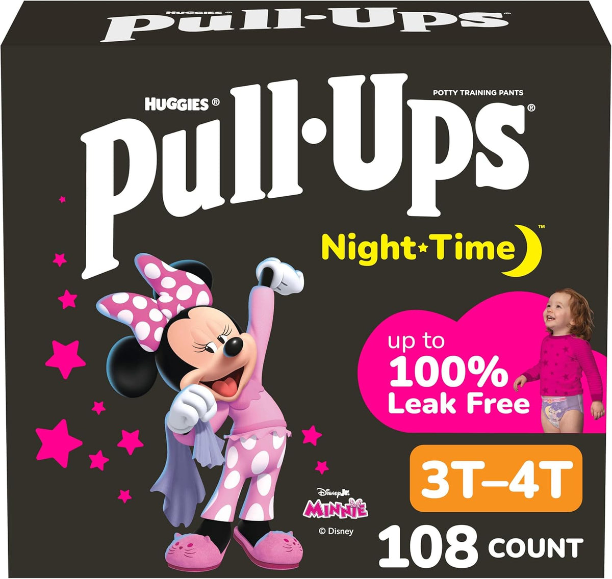 Pull-Ups Girls' Night-Time Potty Training Pants, Size 4T-5T, 52 Count